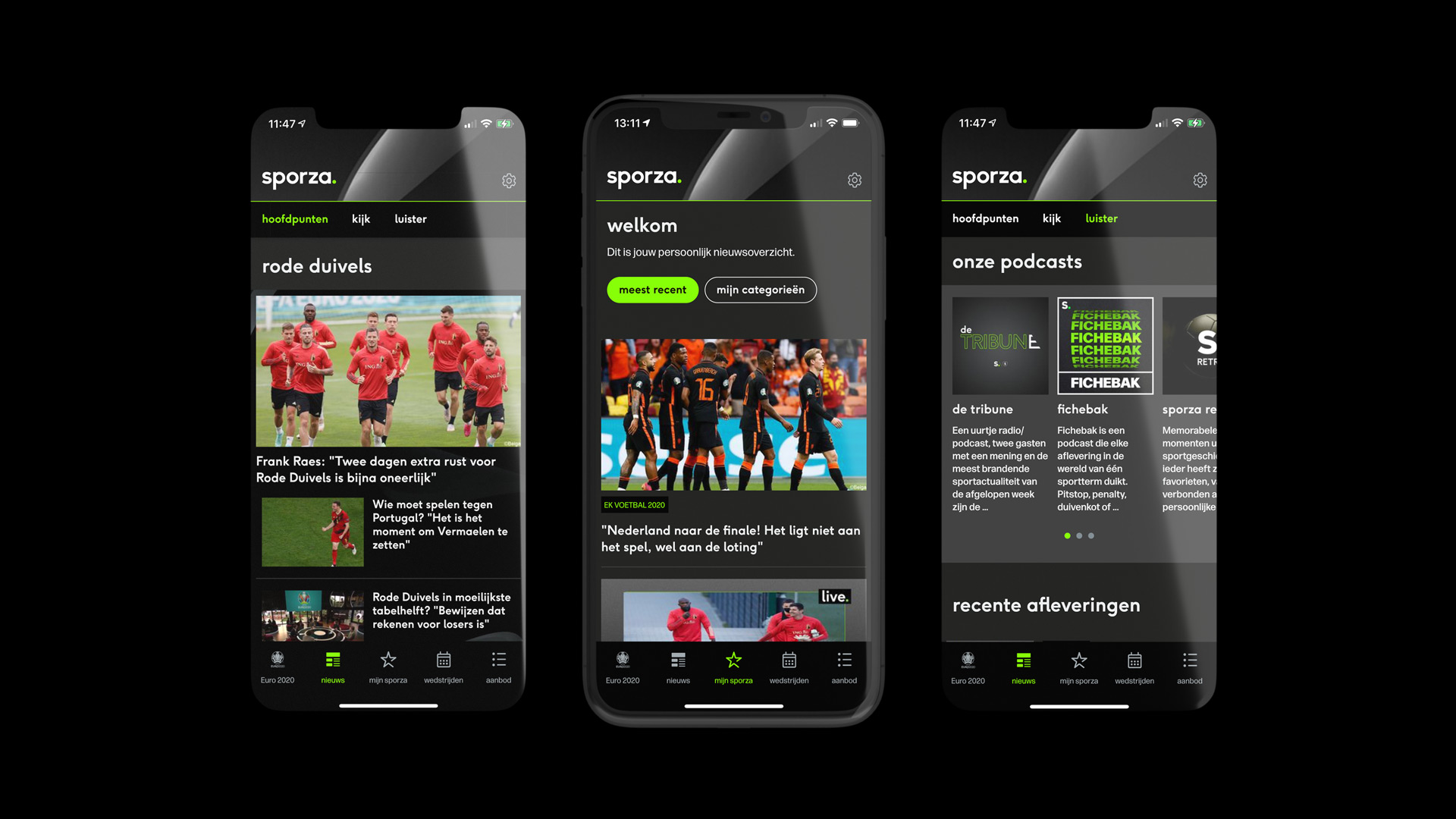 Sporza digital product design